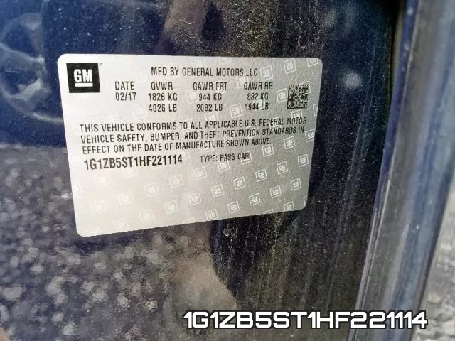 1G1ZB5ST1HF221114 фото 2