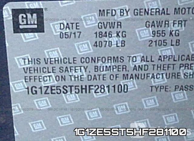1G1ZE5ST5HF281100 фото 10