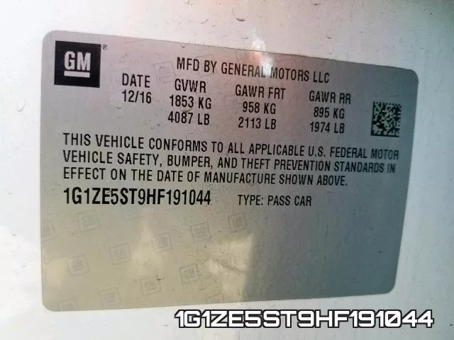 1G1ZE5ST9HF191044 фото 2