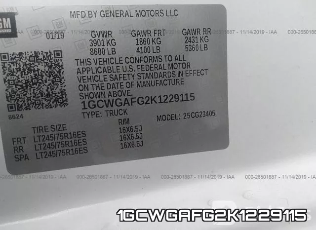 1GCWGAFG2K1229115 фото 10