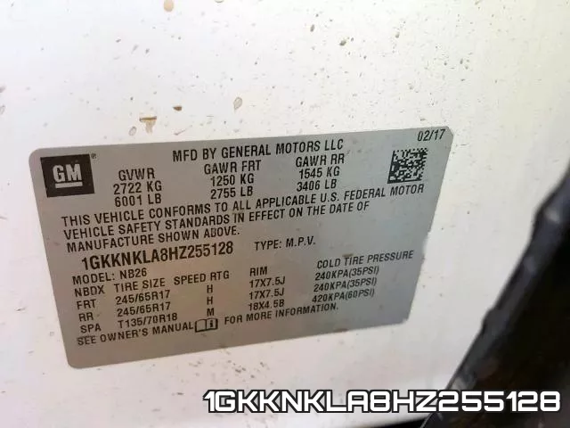 1GKKNKLA8HZ255128 фото 2