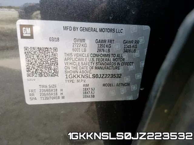 1GKKNSLS0JZ223532 фото 2