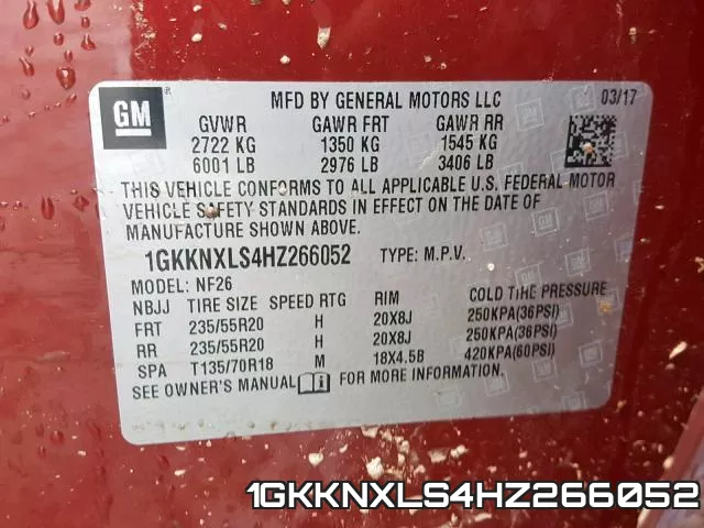 1GKKNXLS4HZ266052 фото 2
