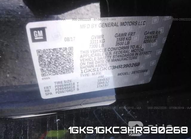 1GKS1GKC3HR390268 фото 10