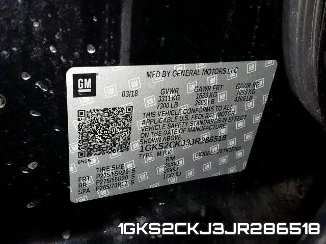 1GKS2CKJ3JR286518 фото 2