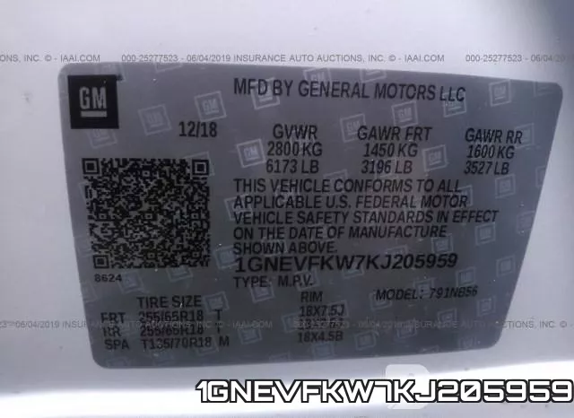 1GNEVFKW7KJ205959 фото 10