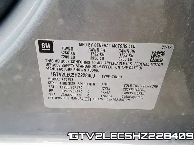 1GTV2LEC5HZ228409 фото 2