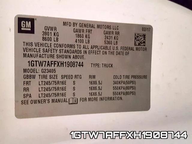 1GTW7AFFXH1908744 фото 2