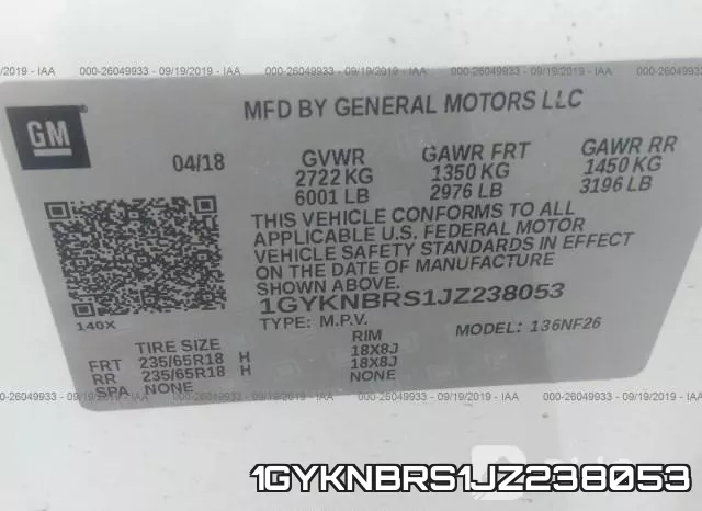 1GYKNBRS1JZ238053 фото 10