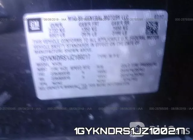 1GYKNDRS1JZ100217 фото 10