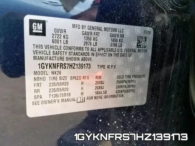 1GYKNFRS7HZ139173 фото 2