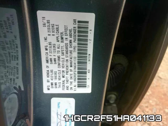 1HGCR2F51HA041133 фото 2