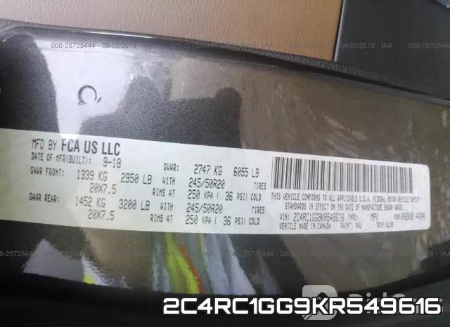 2C4RC1GG9KR549616 фото 9