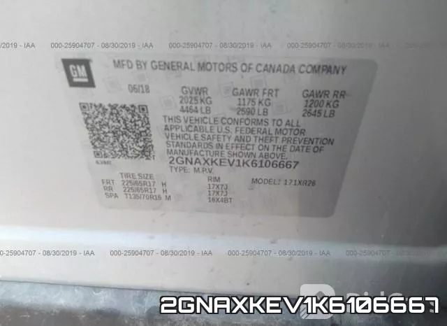 2GNAXKEV1K6106667 фото 10