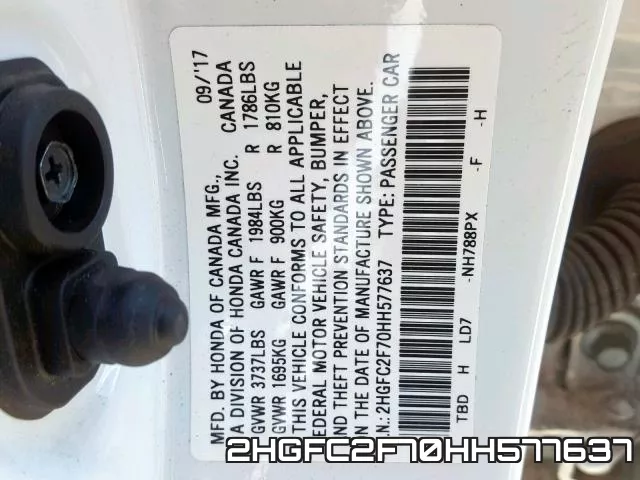 2HGFC2F70HH577637 фото 2