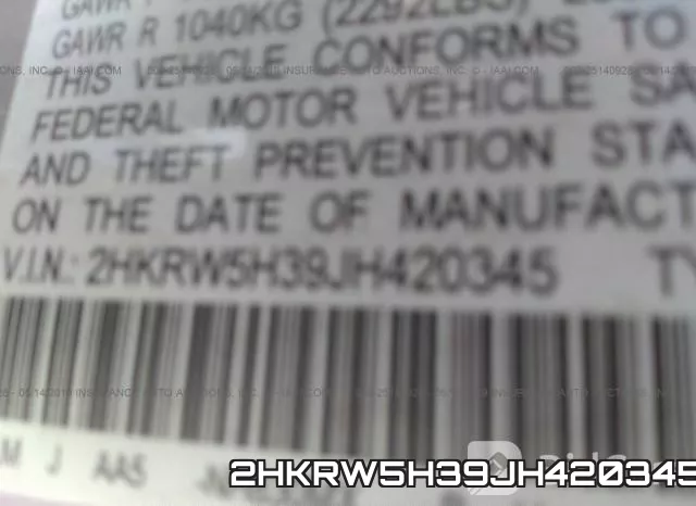 2HKRW5H39JH420345 фото 10