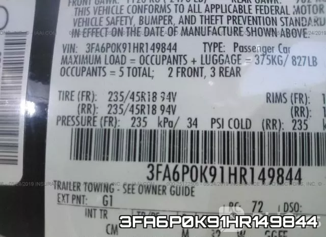 3FA6P0K91HR149844 фото 9