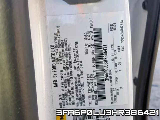 3FA6P0LU3HR386421 фото 2