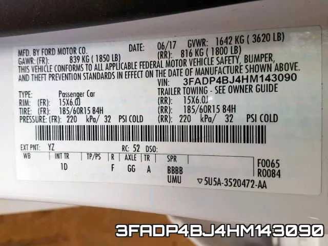 3FADP4BJ4HM143090 фото 2