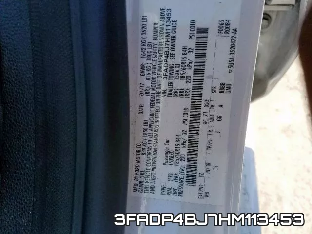 3FADP4BJ7HM113453 фото 2