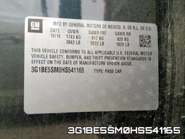 3G1BE5SM0HS541165 фото 2