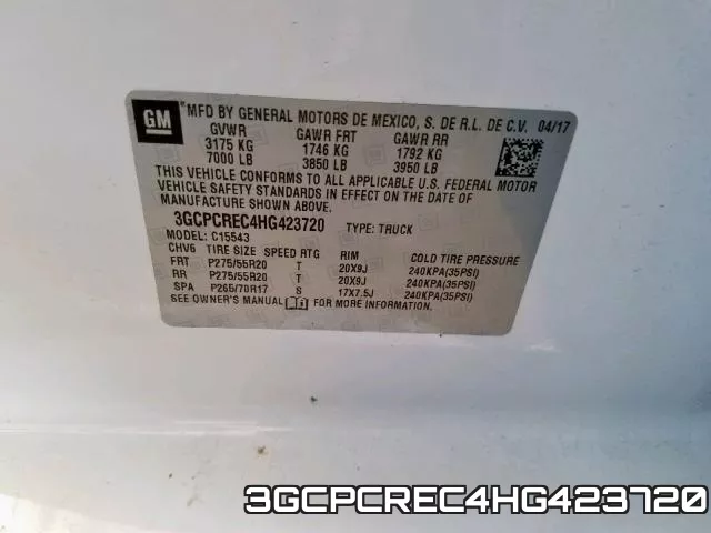 3GCPCREC4HG423720 фото 2
