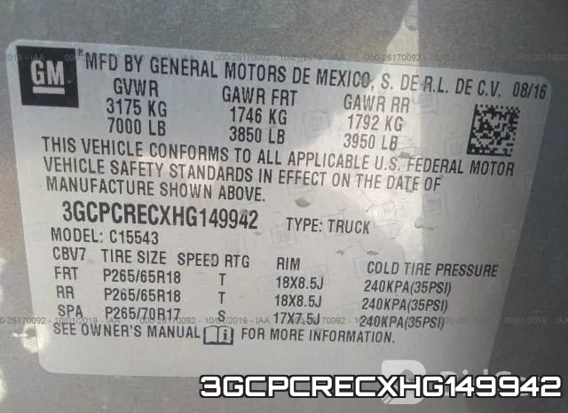 3GCPCRECXHG149942 фото 10