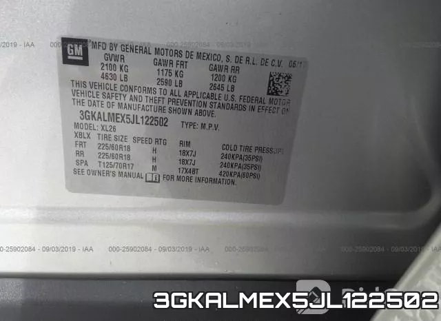 3GKALMEX5JL122502 фото 10