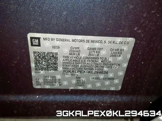 3GKALPEX0KL294634 фото 2