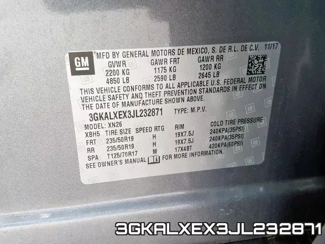 3GKALXEX3JL232871 фото 2