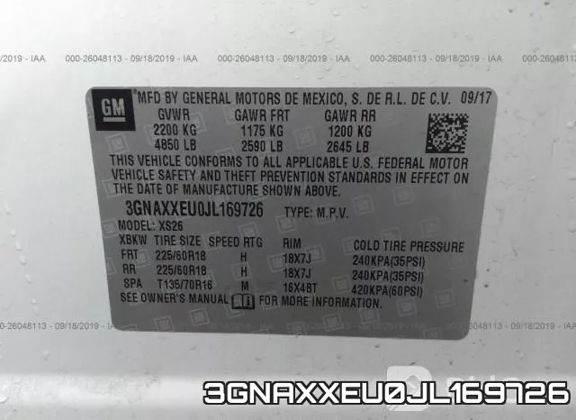 3GNAXXEU0JL169726 фото 10