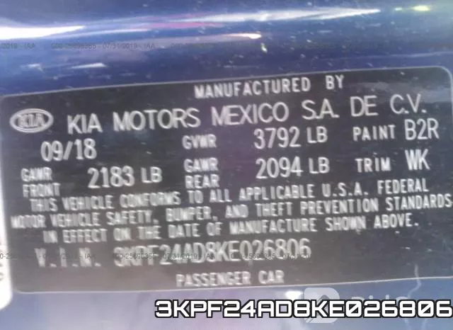3KPF24AD8KE026806 фото 10