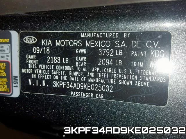 3KPF34AD9KE025032 фото 2