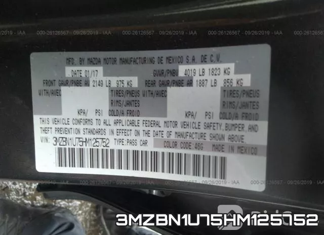 3MZBN1U75HM125752 фото 10