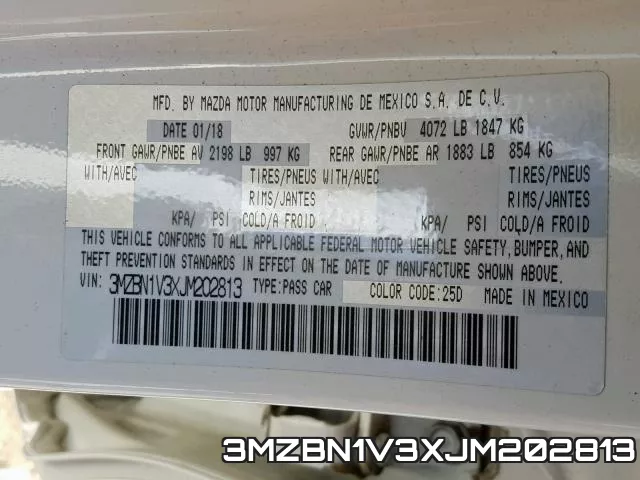 3MZBN1V3XJM202813 фото 2
