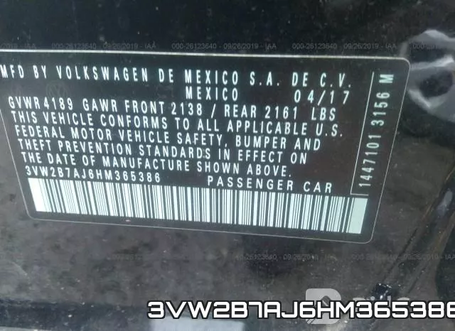 3VW2B7AJ6HM365386 фото 10