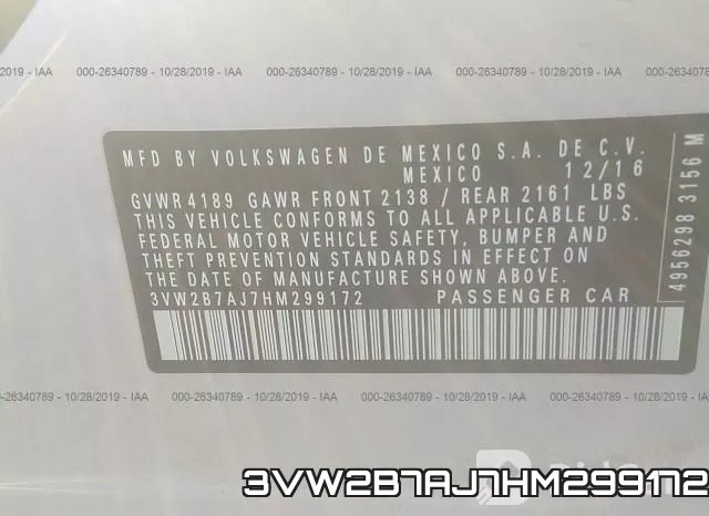 3VW2B7AJ7HM299172 фото 10