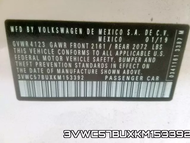 3VWC57BUXKM153392 фото 2