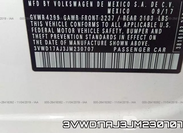 3VWD17AJ3JM230707 фото 10