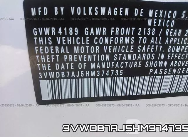 3VWDB7AJ5HM374735 фото 10