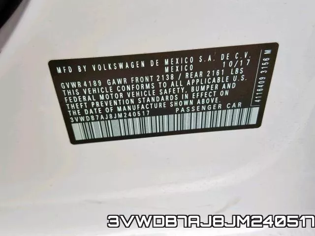 3VWDB7AJ8JM240517 фото 2