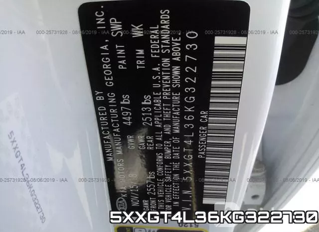 5XXGT4L36KG322730 фото 10