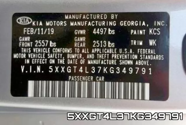 5XXGT4L37KG349791 фото 2