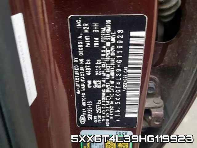 5XXGT4L39HG119923 фото 2