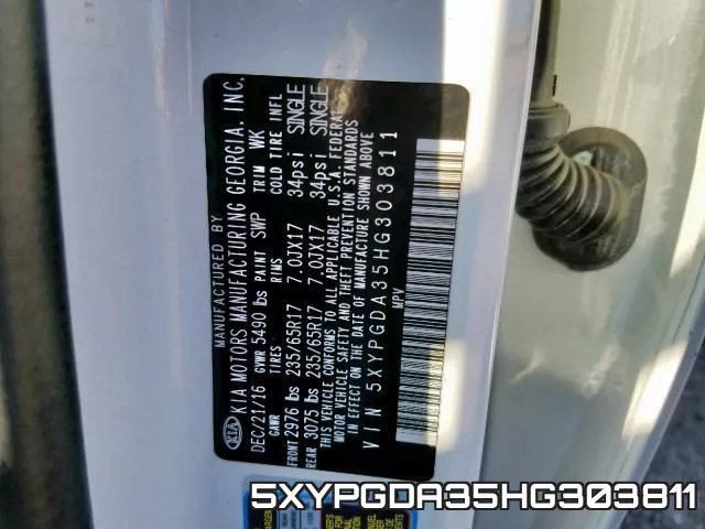 5XYPGDA35HG303811 фото 2