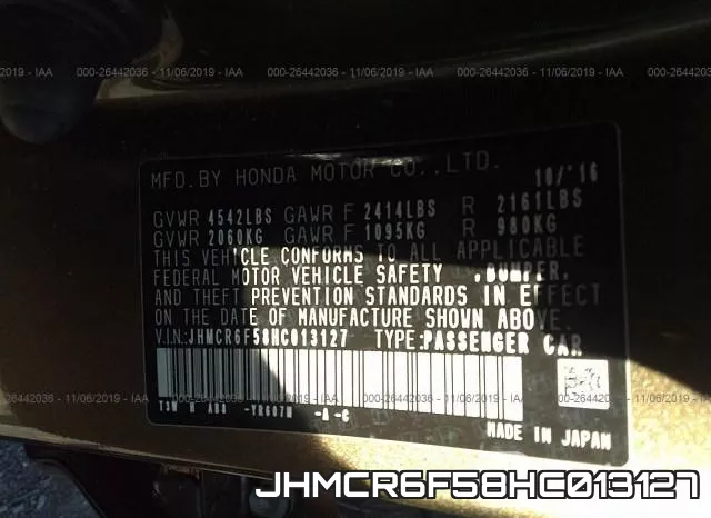 JHMCR6F58HC013127 фото 9