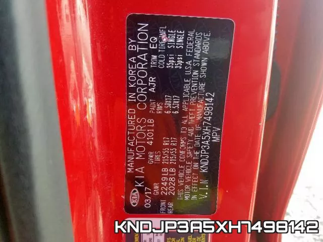 KNDJP3A5XH7498142 фото 2