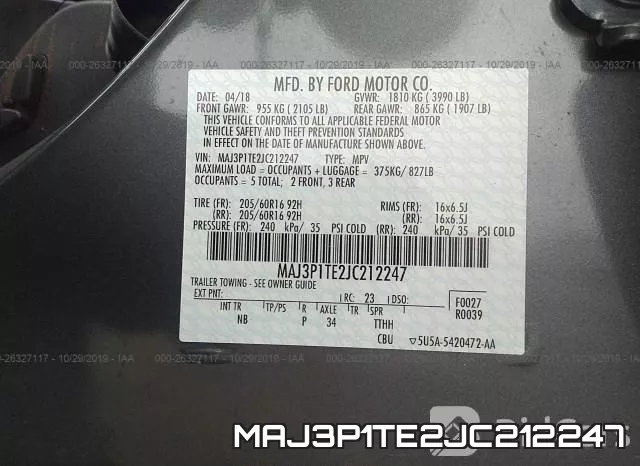 MAJ3P1TE2JC212247 фото 10