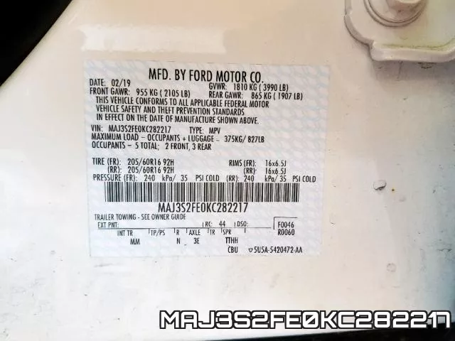 MAJ3S2FE0KC282217 фото 2