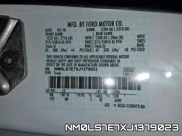 NM0LS7E7XJ1379023 фото 2